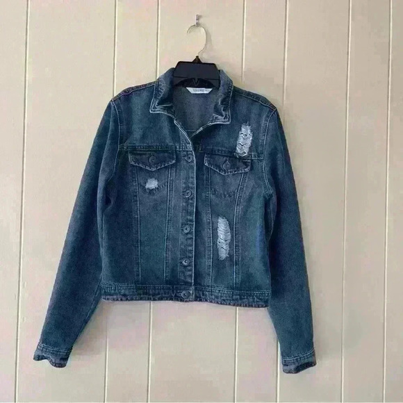 Highway Jeans Jackets & Blazers - Womens Highway Jeans Distressed Jean Denim Jacket Size M Light Wash New!